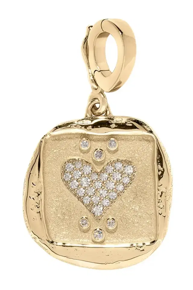Azlee Diamond Small Amour Heart Coin Pendant