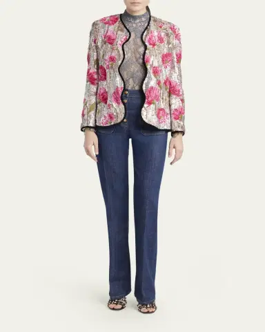 Valentino Garavani Turtleneck Lace Long-Sleeve Bodysuit | Thumbnail 2 Valentino Garavani Turtleneck Lace Long-Sleeve Bodysuit | Thumbnail 2