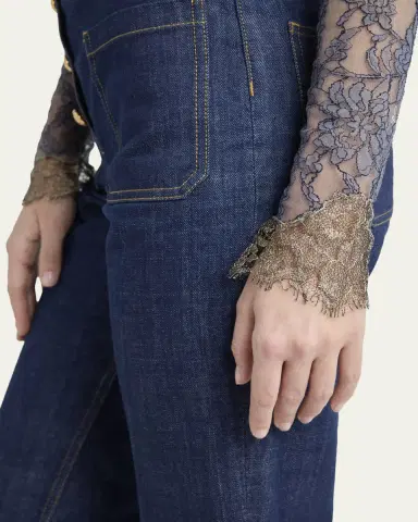 Valentino Garavani Turtleneck Lace Long-Sleeve Bodysuit | Thumbnail 5 Valentino Garavani Turtleneck Lace Long-Sleeve Bodysuit | Thumbnail 5
