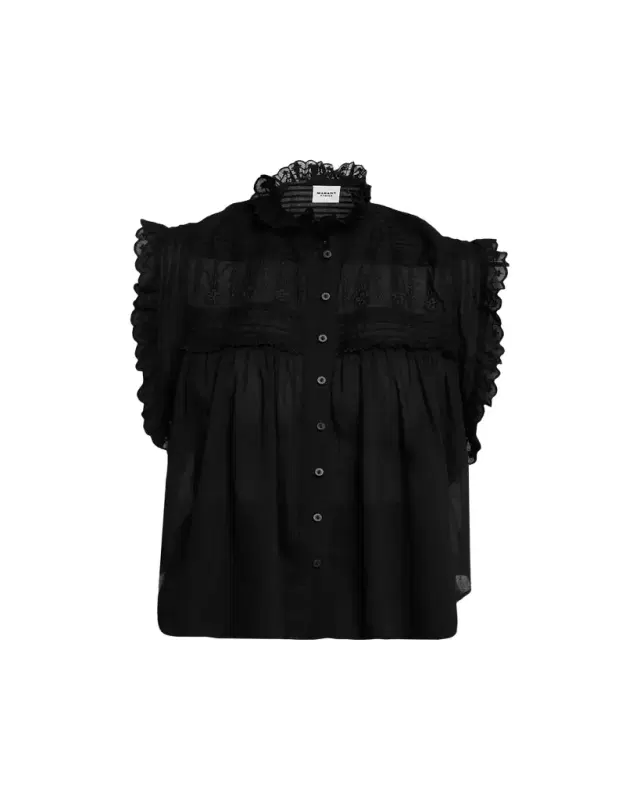 Etoile Isabel Marant Dersia Embroidered Voile Top