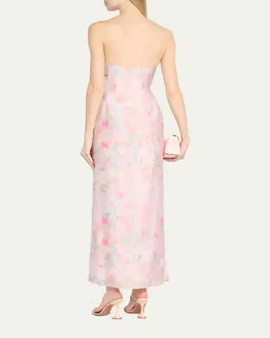 BERNADETTE Elora Strapless Floral Linen Maxi Dress | Thumbnail 3 BERNADETTE Elora Strapless Floral Linen Maxi Dress | Thumbnail 3