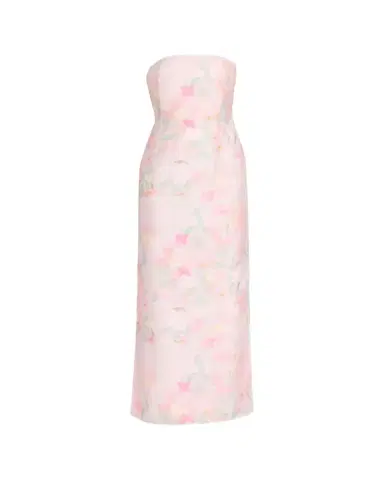 BERNADETTE Elora Strapless Floral Linen Maxi Dress | Thumbnail 1 BERNADETTE Elora Strapless Floral Linen Maxi Dress | Thumbnail 1