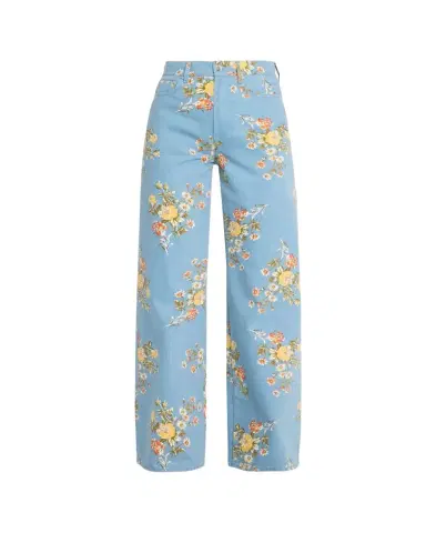 Veronica Beard Taylor High-Rise Wide-Leg Floral Jeans | Thumbnail 1 Veronica Beard Taylor High-Rise Wide-Leg Floral Jeans | Thumbnail 1