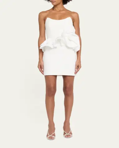Rebecca Vallance Ozias Strapless Flower Peplum Mini Dress | Thumbnail 2 Rebecca Vallance Ozias Strapless Flower Peplum Mini Dress | Thumbnail 2