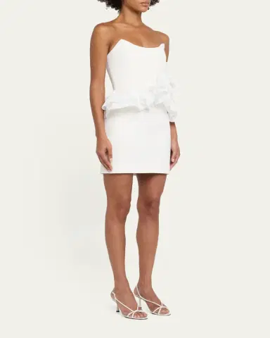 Rebecca Vallance Ozias Strapless Flower Peplum Mini Dress | Thumbnail 4 Rebecca Vallance Ozias Strapless Flower Peplum Mini Dress | Thumbnail 4