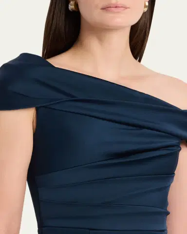 REBECCA VALLANCE Lessa Asymmetric Draped Midi Dress | Thumbnail 5 REBECCA VALLANCE Lessa Asymmetric Draped Midi Dress | Thumbnail 5