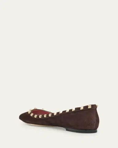 Valentino Garavani 5mm Rockstud Suede Ballerina Flats | Thumbnail 4 Valentino Garavani 5mm Rockstud Suede Ballerina Flats | Thumbnail 4