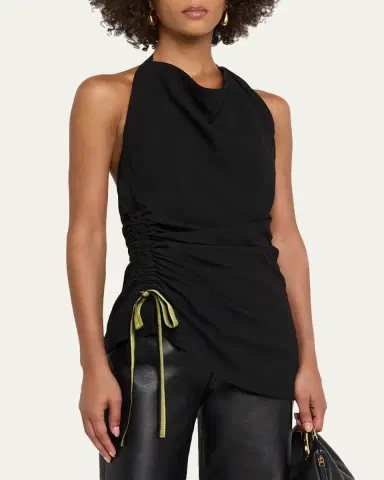 Proenza Schouler Melia Crinkle Halter Top | Thumbnail 4