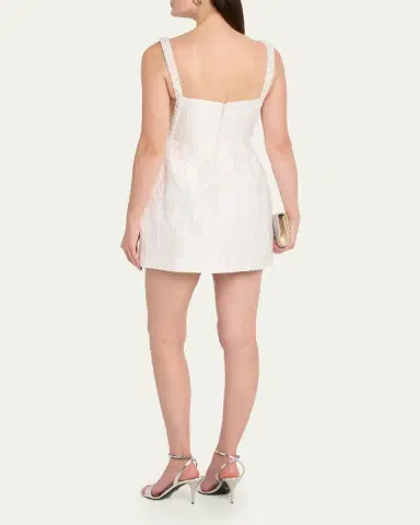 REBECCA VALLANCE Winslet Embossed Jacquard Mini Dress | Thumbnail 3 REBECCA VALLANCE Winslet Embossed Jacquard Mini Dress | Thumbnail 3