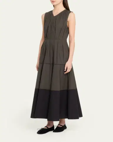 Proenza Schouler White Label Kailey Tiered Poplin Maxi Dress | Thumbnail 4 Proenza Schouler White Label Kailey Tiered Poplin Maxi Dress | Thumbnail 4