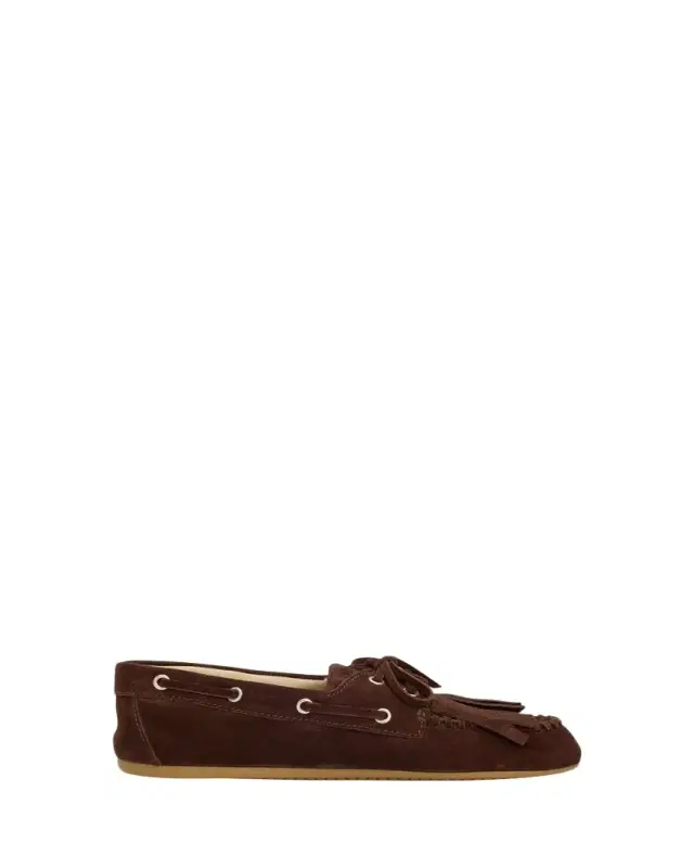 Miu Miu Fringe Suede Moccasin Loafers