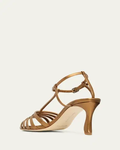Manolo Blahnik 90mm Fulconpla Metallic Leather Caged Sandals | Thumbnail 2 Manolo Blahnik 90mm Fulconpla Metallic Leather Caged Sandals | Thumbnail 2