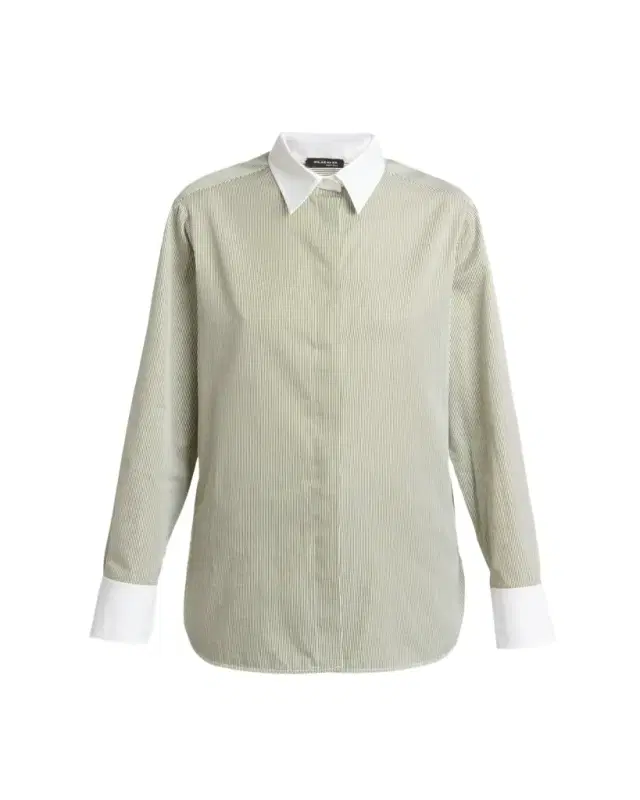 Kiton Striped Cashmere Poplin Button-Down Shirt