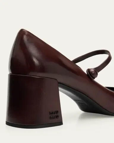 Miu Miu 65mm Leather Cap-Toe Mary Jane Pumps | Thumbnail 5 Miu Miu 65mm Leather Cap-Toe Mary Jane Pumps | Thumbnail 5