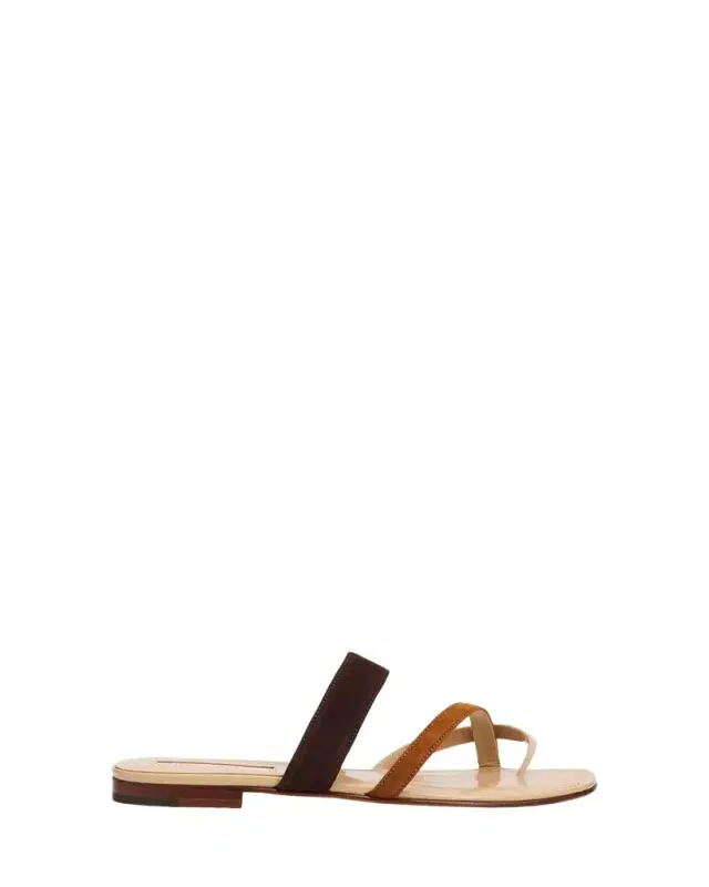 Susa Suede Crisscross Flat Sandals