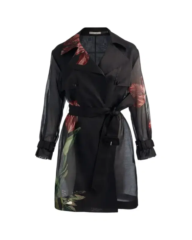 ALICE + OLIVIA Silvia Sheer Trench Coat