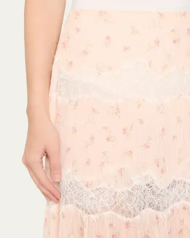LoveShackFancy Everhart Cotton-Silk Lace Maxi Skirt | Thumbnail 5