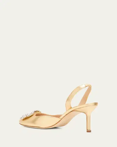 Manolo Blahnik 90mm BB Metallic Leather Pumps | Thumbnail 2