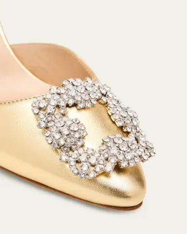 Manolo Blahnik 90mm BB Metallic Leather Pumps | Thumbnail 3