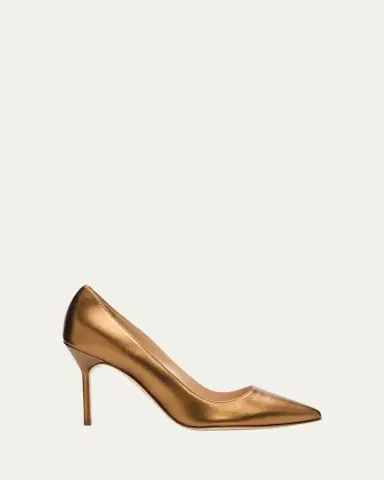 Manolo Blahnik 90mm BB Metallic Leather Pumps | Thumbnail 4