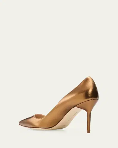Manolo Blahnik 90mm BB Metallic Leather Pumps | Thumbnail 5