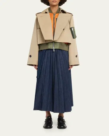 Sacai Cotton Gabardine Hybrid Short Trench Coat | Thumbnail 2