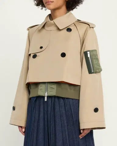 Sacai Cotton Gabardine Hybrid Short Trench Coat | Thumbnail 4