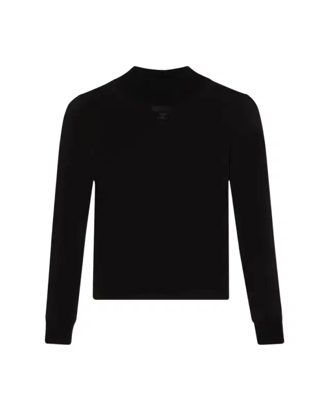 Courrèges Re-Edition Mock-Neck Long-Sleeve Fitted Top