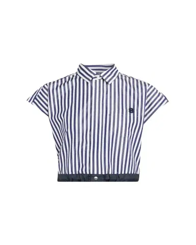 Sacai Striped Cotton Poplin Crop Button-Down Shirt | Thumbnail 1