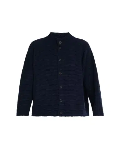 Eskandar 3/4 Width High Neck Cardigan- Mid Length | Thumbnail 1 Eskandar 3/4 Width High Neck Cardigan- Mid Length | Thumbnail 1