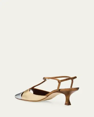 Manolo Blahnik 50mm Turgimod Metallic Leather T-Strap Pumps | Thumbnail 2 Manolo Blahnik 50mm Turgimod Metallic Leather T-Strap Pumps | Thumbnail 2