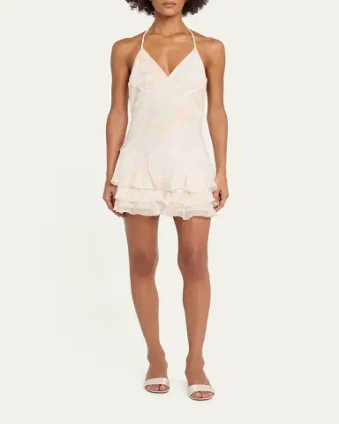 LoveShackFancy Adrinette Floral Tiered Mini Dress | Thumbnail 2 LoveShackFancy Adrinette Floral Tiered Mini Dress | Thumbnail 2