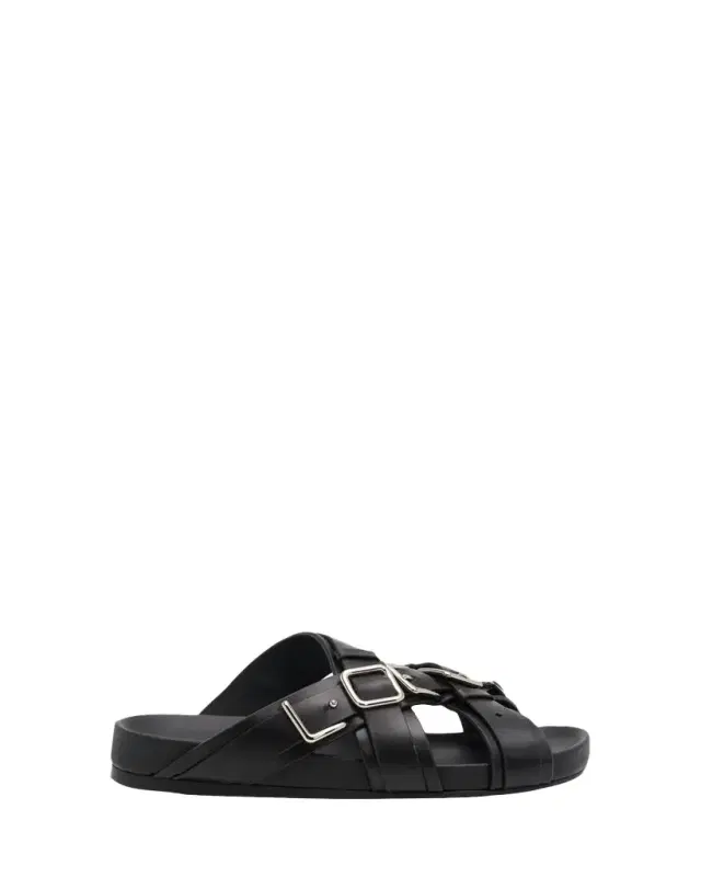 Loewe Type Fussbett Leather Slide Sandals