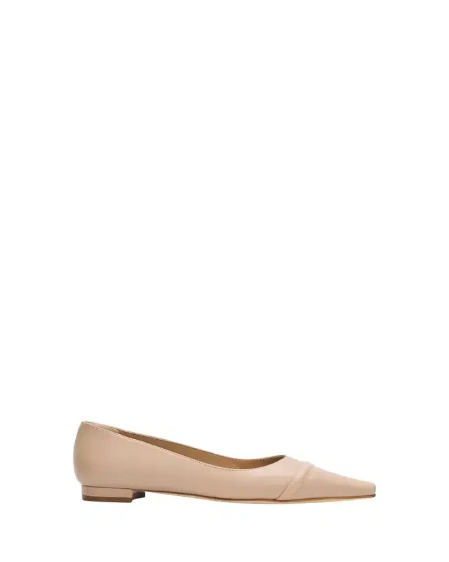 Manolo Blahnik Cotinu Leather Ballerina Flats