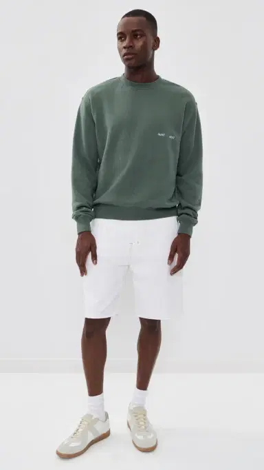 Quiet Golf Wordmark Crew Neck Sweatshirt Fern | Thumbnail 5