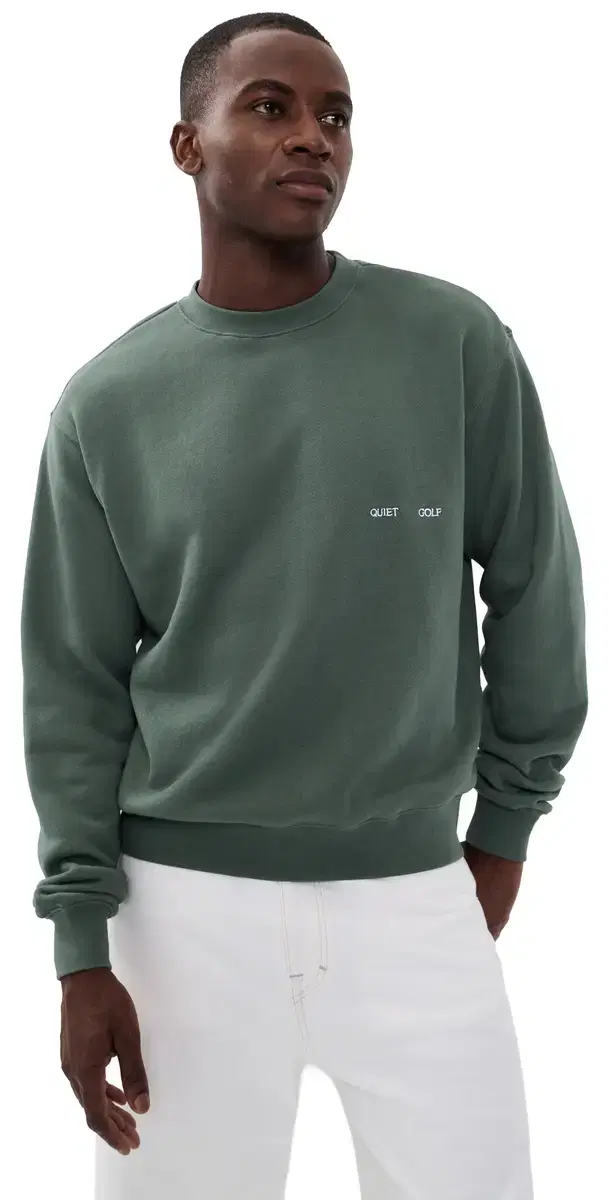 Quiet Golf Wordmark Crew Neck weatshirt Fern