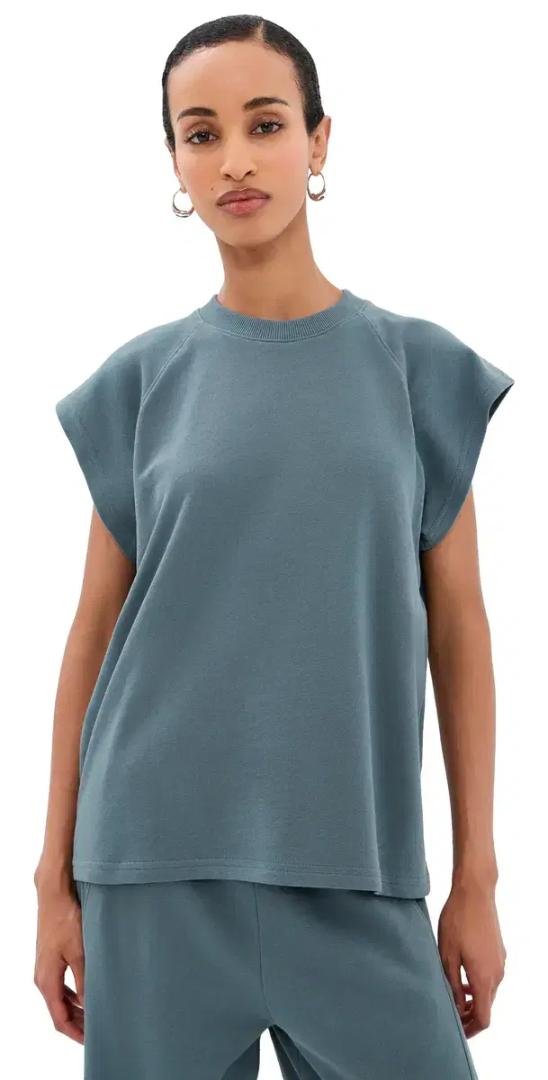 Tibi ightweight Easy Sweatshirt Top Blue Grey