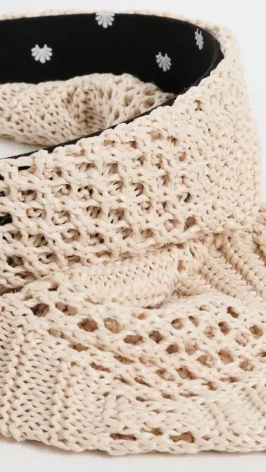 Lele Sadoughi Jackie Crochet Raffia Hankerchief Headband | Thumbnail 4
