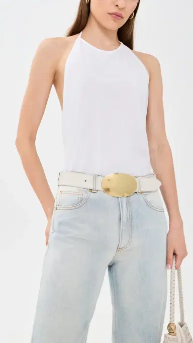 B-Low The Belt Myra Leather Belt Gesso/Brass L | Thumbnail 3