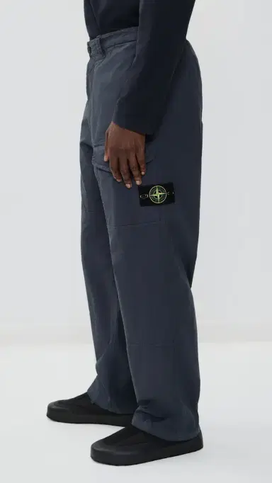 Stone Island Stretch Cotton Pants Navy Blue 34 | Thumbnail 4