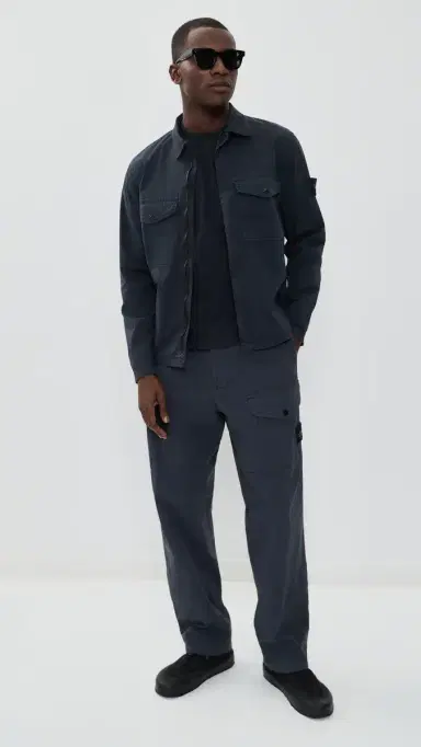 Stone Island Stretch Cotton Pants Navy Blue 34 | Thumbnail 5