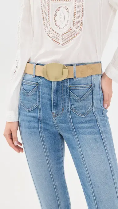B-Low The Belt Myra Suede Belt Light Camel Brass M | Thumbnail 3