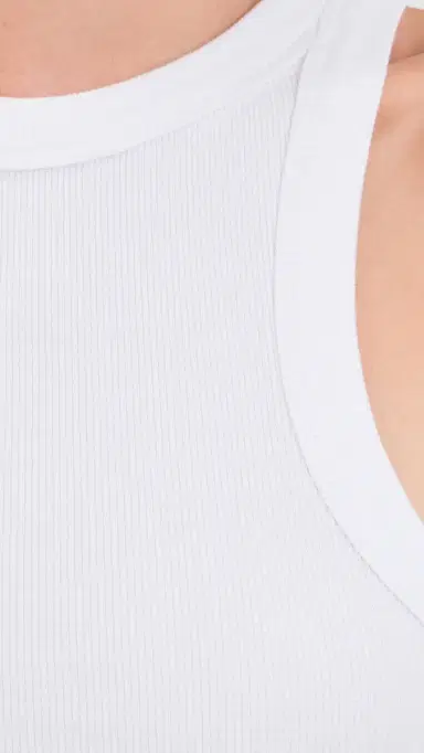DL1961 High Neck Ribbed Tank White | Thumbnail 6