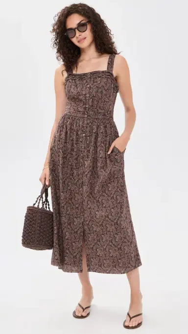 PAIGE Temecula Dress Dark Brown Multi 6 | Thumbnail 5 PAIGE Temecula Dress Dark Brown Multi 6 | Thumbnail 5