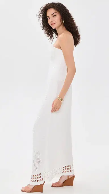 Farm Rio Palm Tree Knit Midi Dress Off-White L | Thumbnail 4