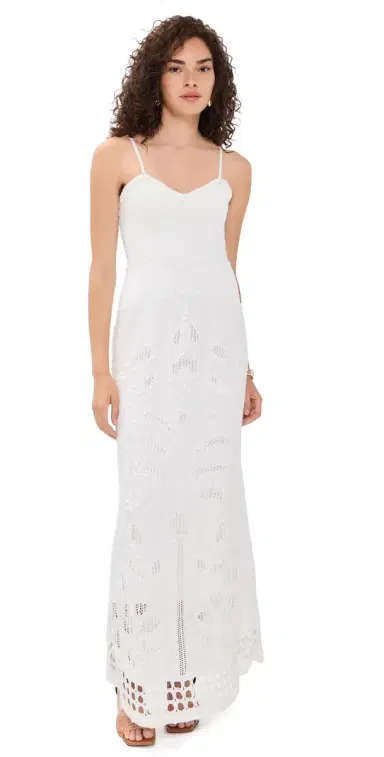 Farm Rio Palm Tree Knit Midi Dress Off-White L | Thumbnail 1