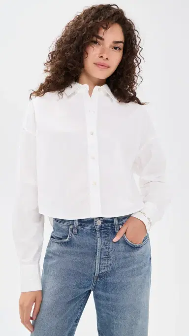 Favorite Daughter The Crop Ex-Boyfriend Shirt White | Thumbnail 2