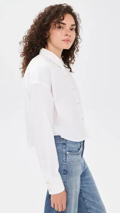 Favorite Daughter The Crop Ex-Boyfriend Shirt White | Thumbnail 4