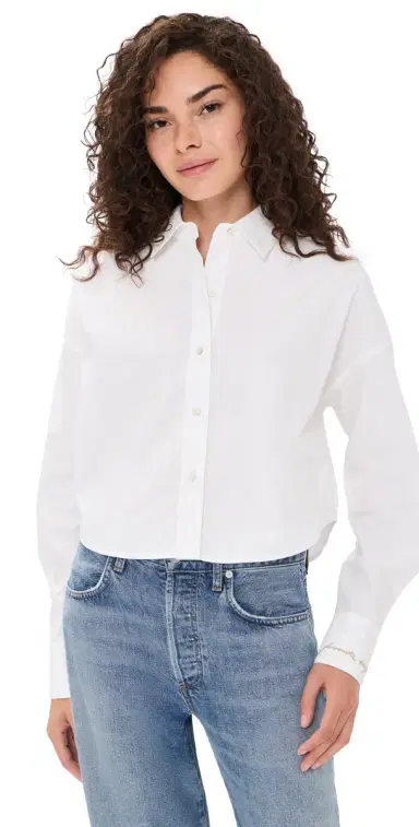Favorite Daughter The Crop Ex-Boyfriend Shirt White | Thumbnail 1