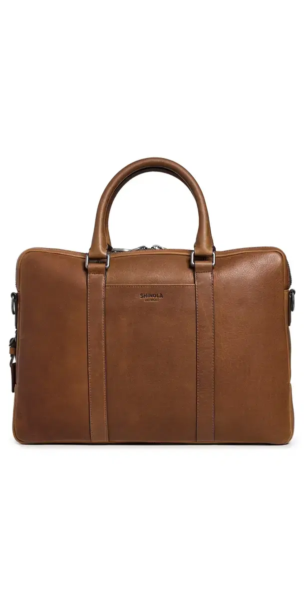 Shinola Navigator Leather Briefcase medbrown One Size